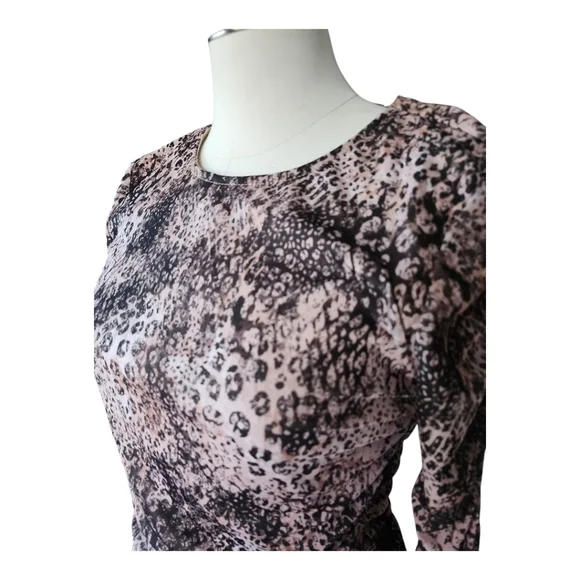 Steve Madden BB Dakota “Walk This Way” Tan Animal Print Bodycon Dress M - Picture 7 of 10